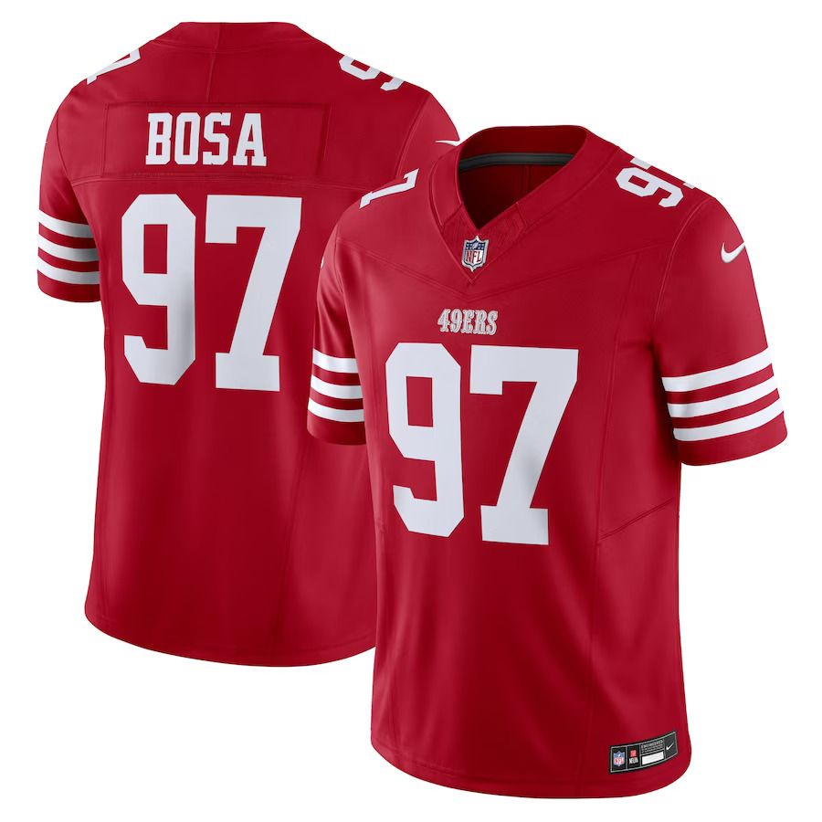 Men San Francisco 49ers #97 Nick Bosa Nike Scarlet Vapor F.U.S.E. Limited NFL Jersey